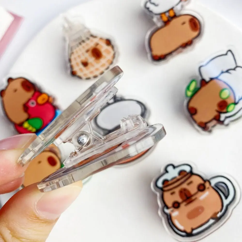 Creative Acrylic Capybara PP Clip Gift Cartoon Acrylic Clip Stationery Test Paper Clip Student