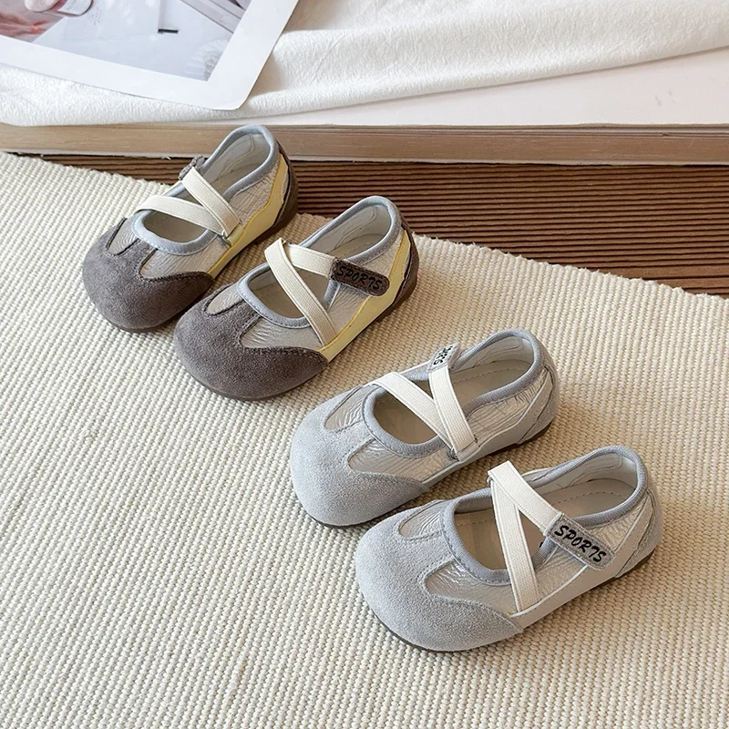 Mädchen Casual Mary Jane Sneaker, Ballerinas mit gekreuzten elastischen Riemen, leichte Weichsohlen-Wanderschuhe für Mädchen Frühling Herbst – Detail 3