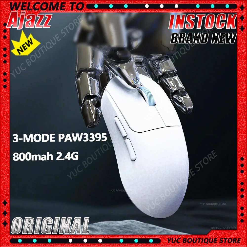 جديد Ajazz T520 E-Sport ماوس الألعاب اللاسلكي 3 وضع Paw3395 الكربون مختلط قذيفة خفيفة الوزن مكتب ماوس ملحق Fps ألعاب