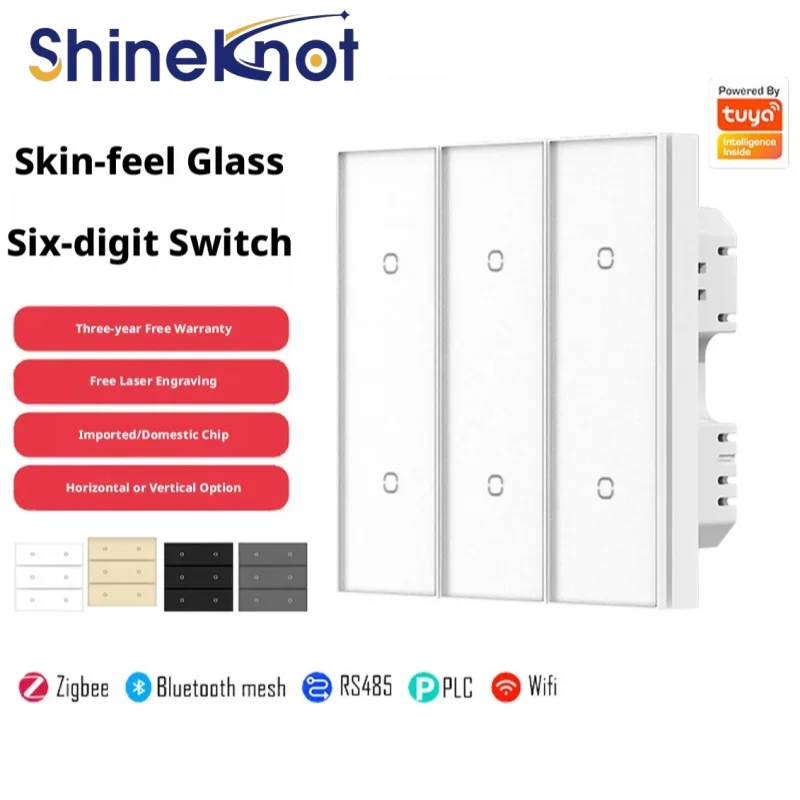 

Tuya 6-Key Intelligent Switch Zigbee Communication Protocol Household/Hotel 4gang 2 Scene Intelligent Switch Zero Fire Version
