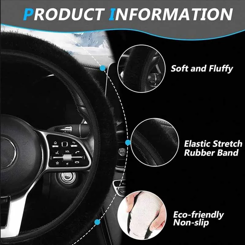 Universal Fluffy Winter Steering Protector 2