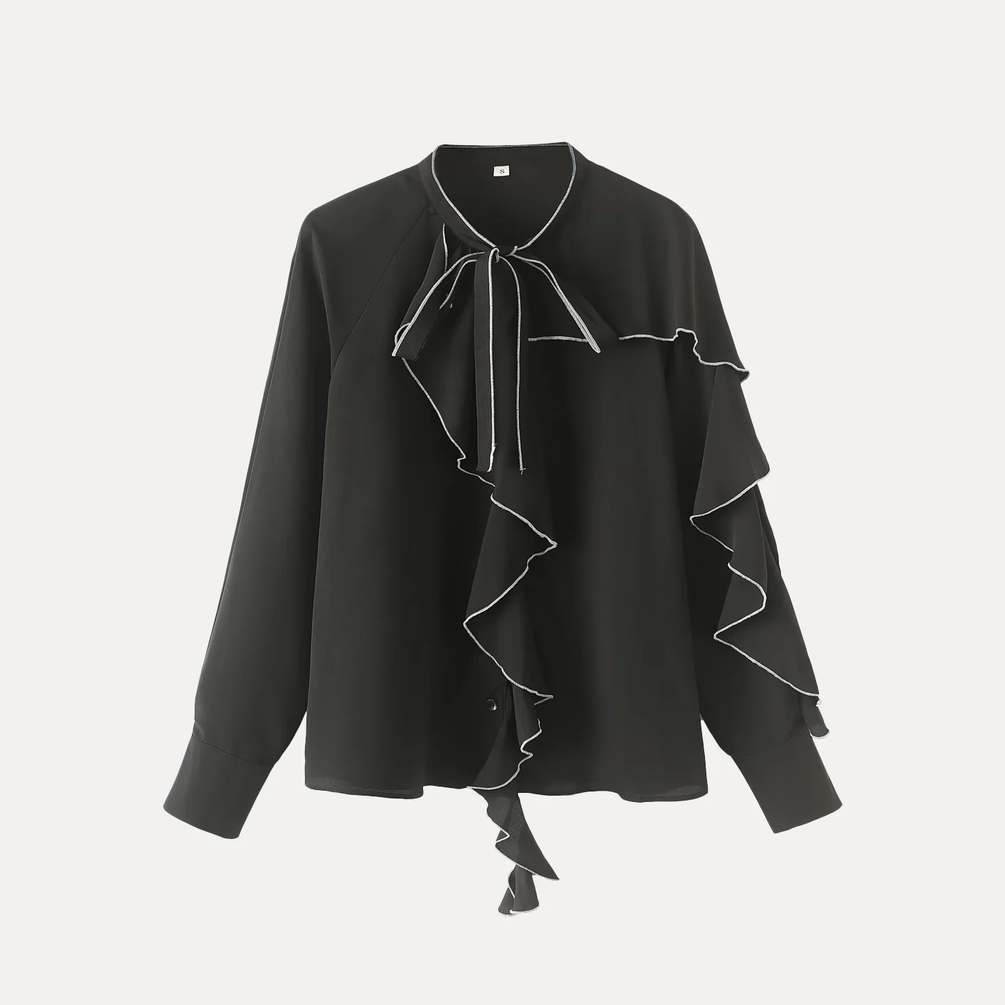 

Z Women's Faion irt 2025 New Sle Многослойное декоративное цветное платье с V-образным вырезом Long Sve Полиэфирное волокно