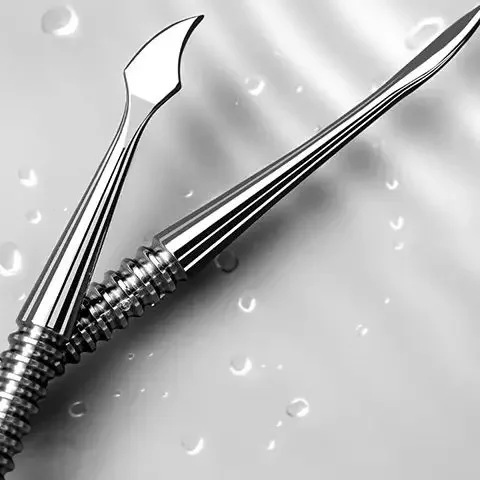 Tweekoppige nagelborstelverlenging Lijmverwijdering Stick Gelverwijderingspatel Roestvrijstalen nagellak Dompelverwijderingshulpmiddel