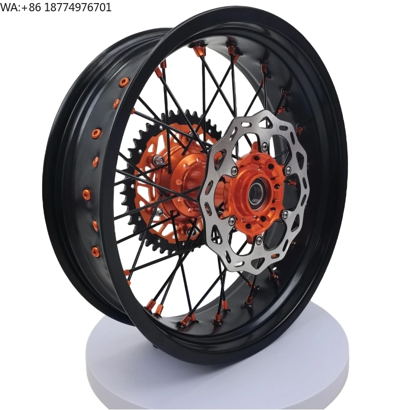 Best Selling Supermoto Wheels Rims Set Orange Fit EXC SXF 03-15