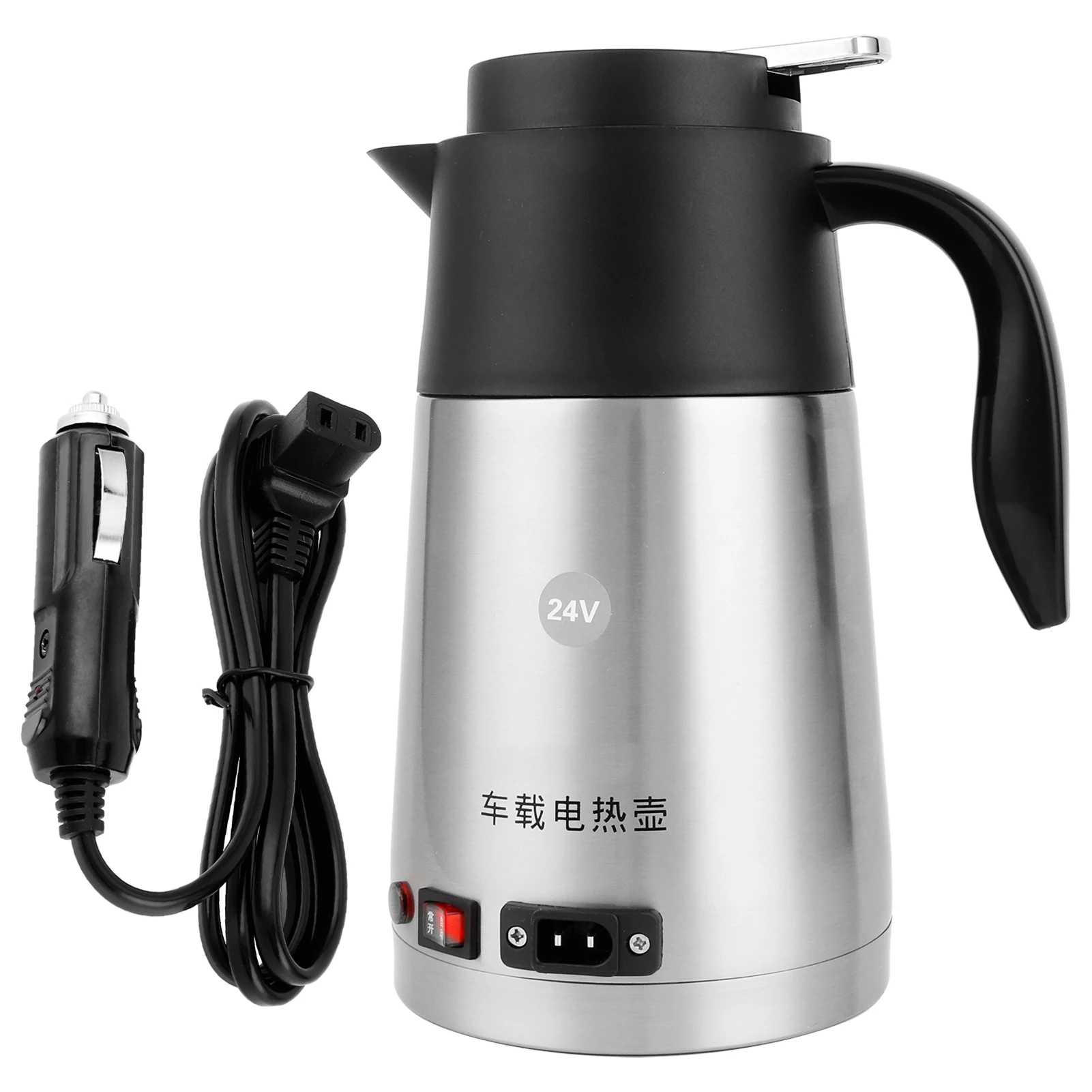 1200ml 200W Car Electric Water Kettle Insulation Pot Heating Cup Truck Car Cigarette Lighter 24V Car Heating Cup Electric Kettle