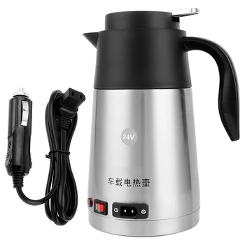 자동차 전기 물 주전자 절연 냄비 가열 컵, 트럭 자동차 담배 라이터, 24V, 1200ml, 200W 