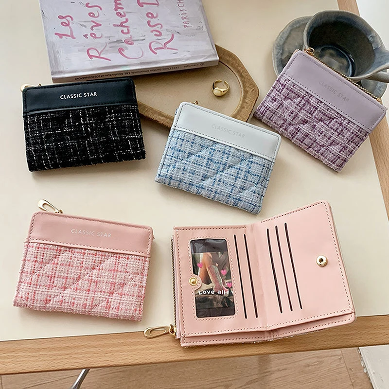 Retro Fashion Mini Short Wallet PU Leather Large Capacity Coin Purse Solid Card Holders Simple Mountaineering Bag Christmas Gift