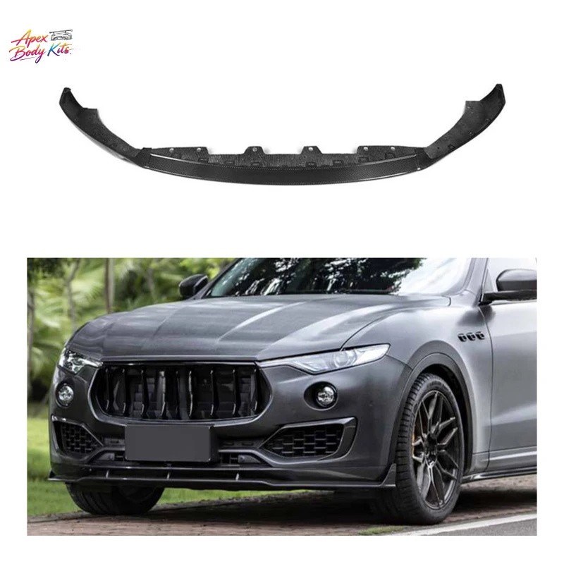 OEM Customized Carbon Fiber Auto Parts Body Kit Upper Front Bumper Lip Diffuser Spoiler Splitter for Maserati Levante New