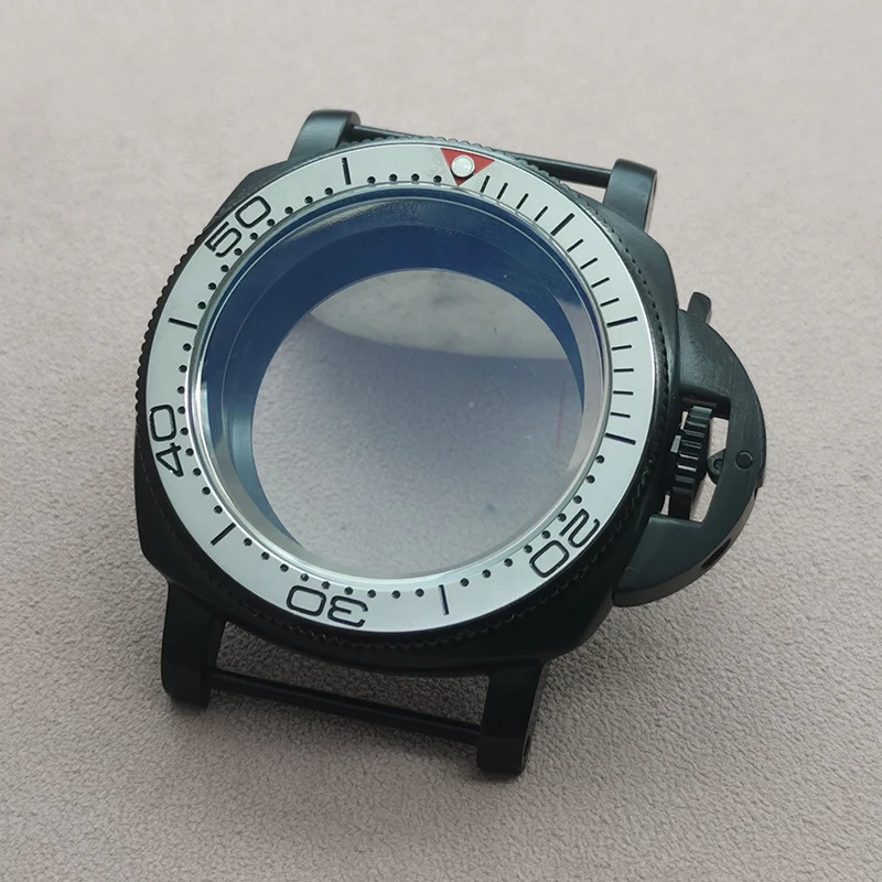 42mm Black Watch Cases Fashion Bezel Ring Fits Seiko NH35 NH36 4R35 4R36 7S26 Movement Transparent Back Cover Watch Repair Parts