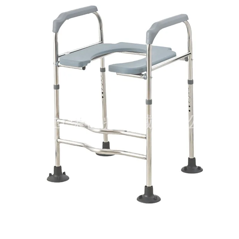 Stainless Steel Toilet Armrest Suction Cup Handrail for Elderly Bathroom Assist Support 300kg