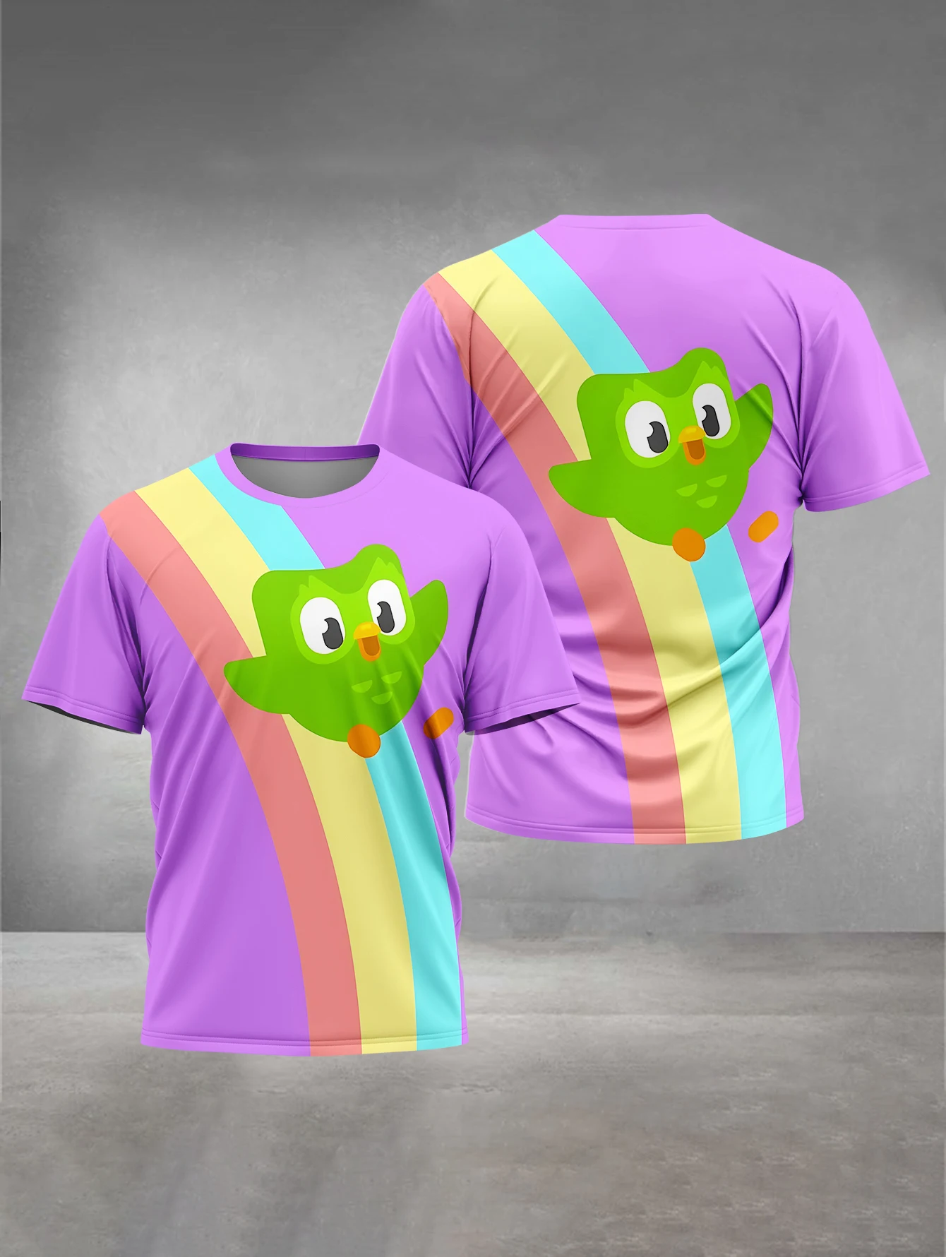 3D Printed Men's Clothing Men's Women's General Outdoor Clothing Suitable for Cartoon Duolingo Men's Comfortable T-Shirt Tops