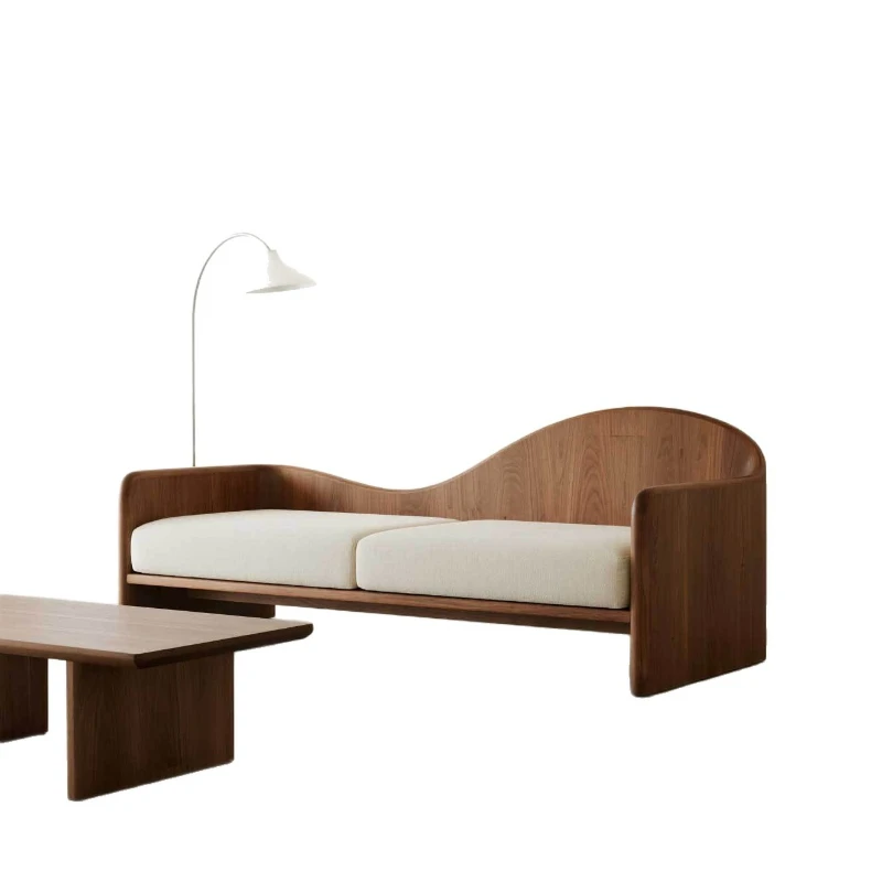 Nordic solid wood sofa, creative special-shaped fabric, small apartment living room, modern and simple