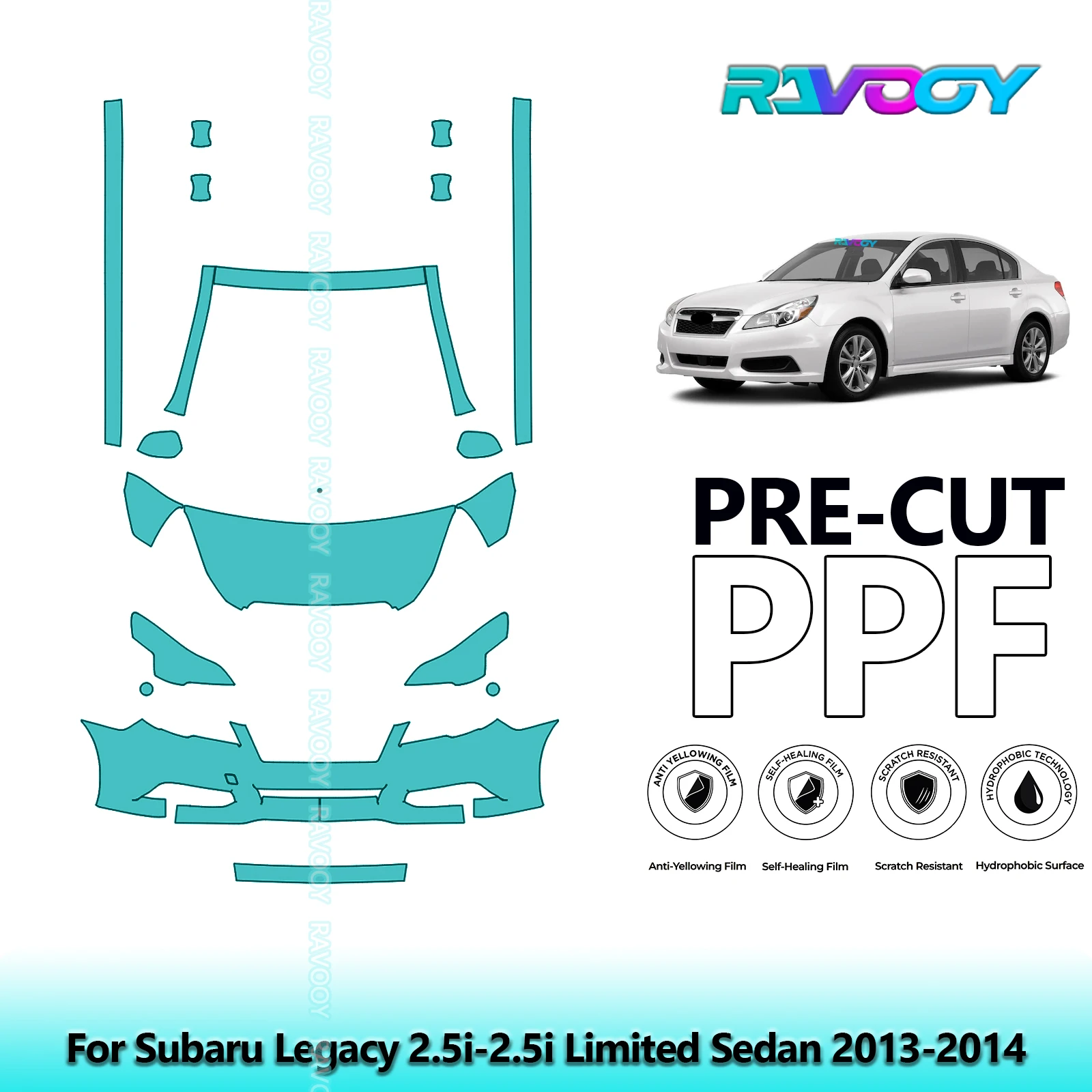 

Front Kit+Rockers Clear Bra Precut PPF Paint Protection Film For Subaru Legacy 2.5i-2.5i Limited Sedan 2013-2014
