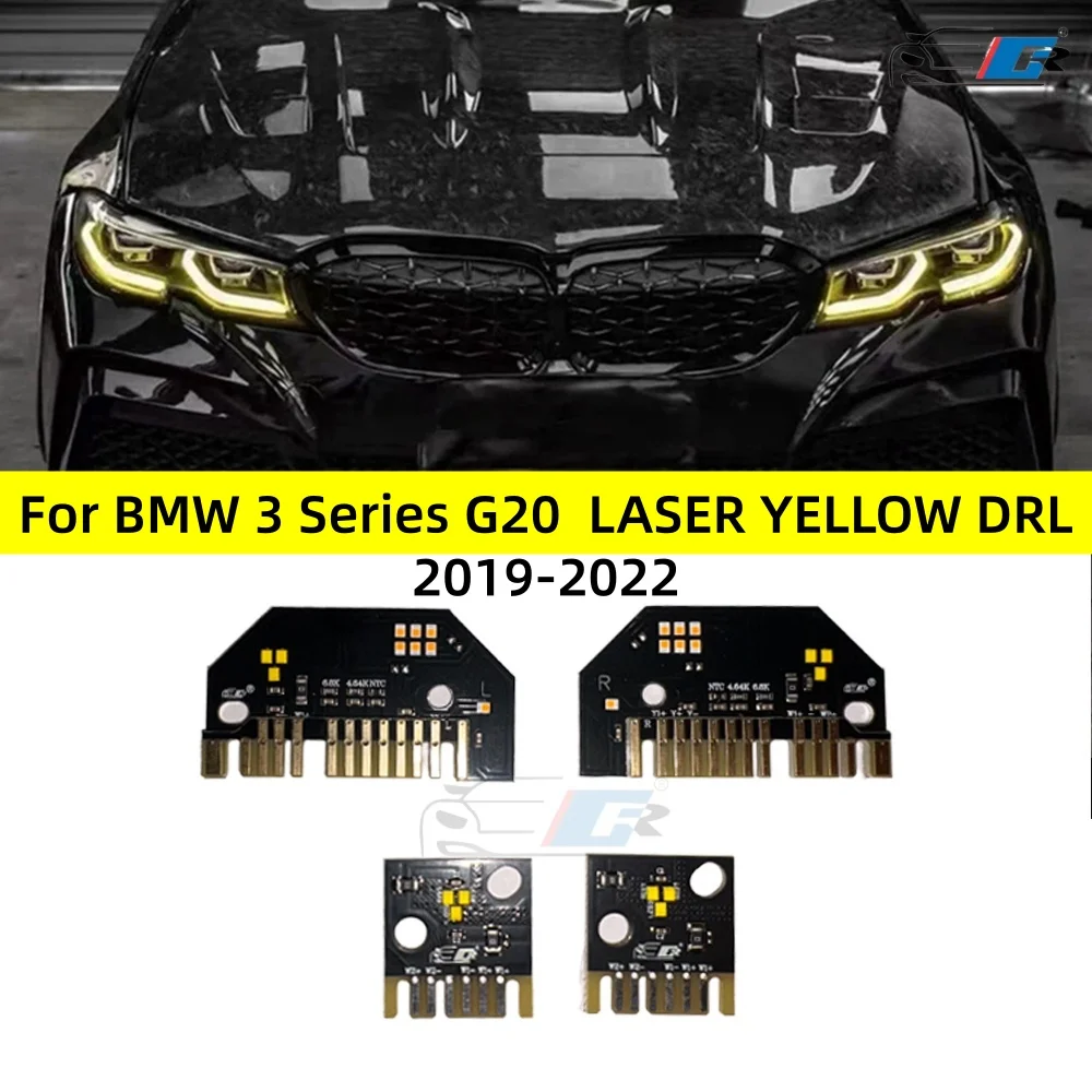 

For BMW 3 series 2020-2022 angel Eyes Laser DRL RGB multicolor LED boards G20 G21 GTS daytime running lights Lemon Yellow DRL
