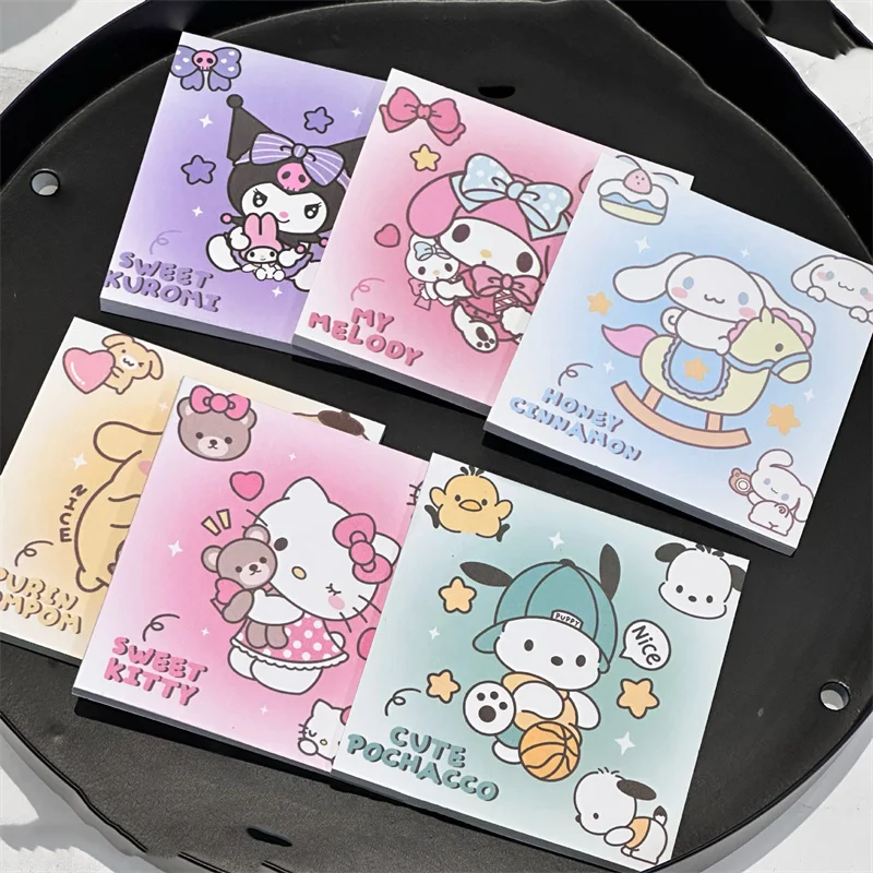 

24 шт./партия Sanrio Kawaii Kuromi блокнот для записей клейкие заметки канцелярские этикетки блокнот планировщик наклейка канцелярские принадлежности для почты школы офиса