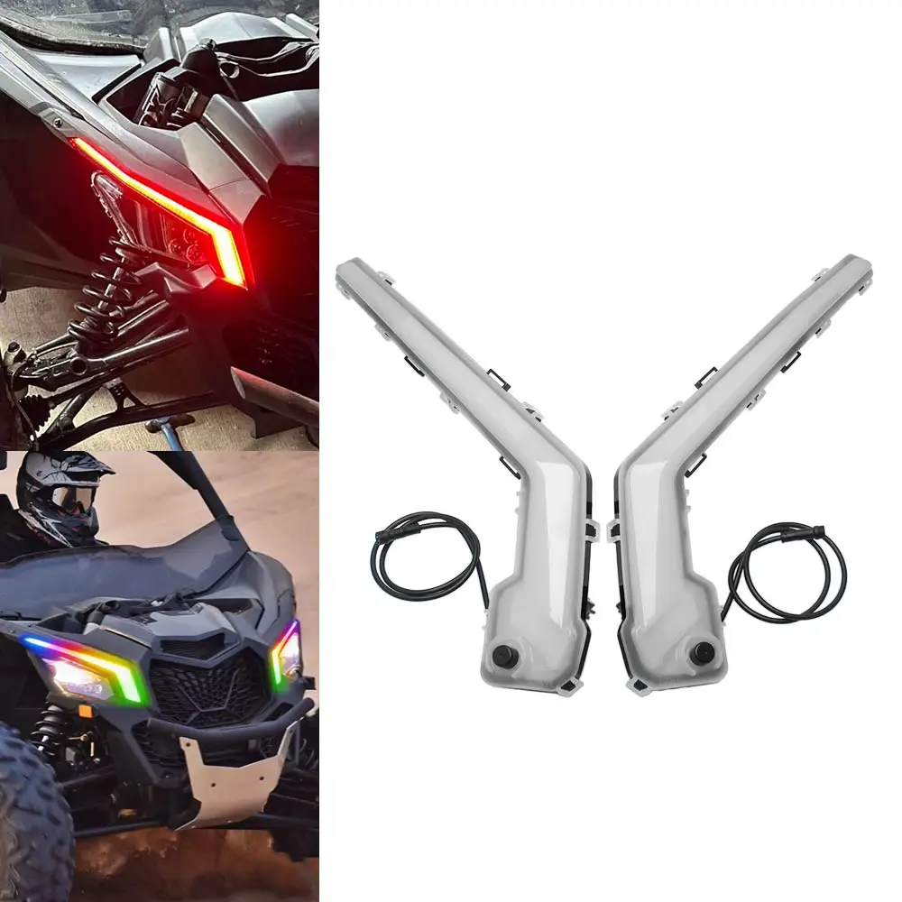 

RGB LED Front Signature Light for Can Am Maverick X3 Max R 4x4 Turbo XDS XRS 2017-23 UTV Accessory DRL Turn Signal Lamp Assembly