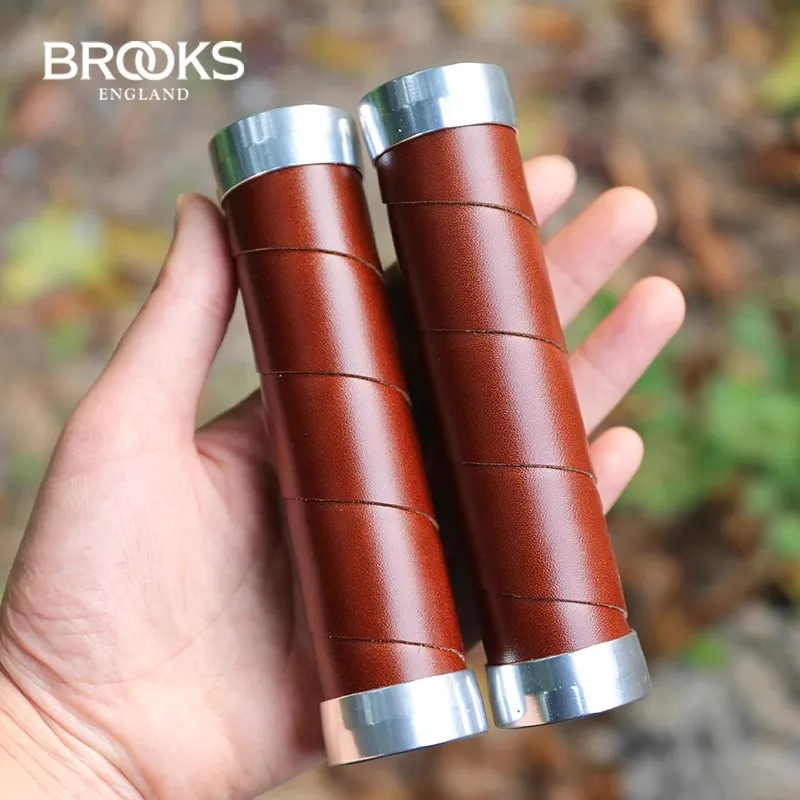 British BROOKS bicycle leather retro handle cover small cloth folding dead gear lock ring leather handle cover straight handle