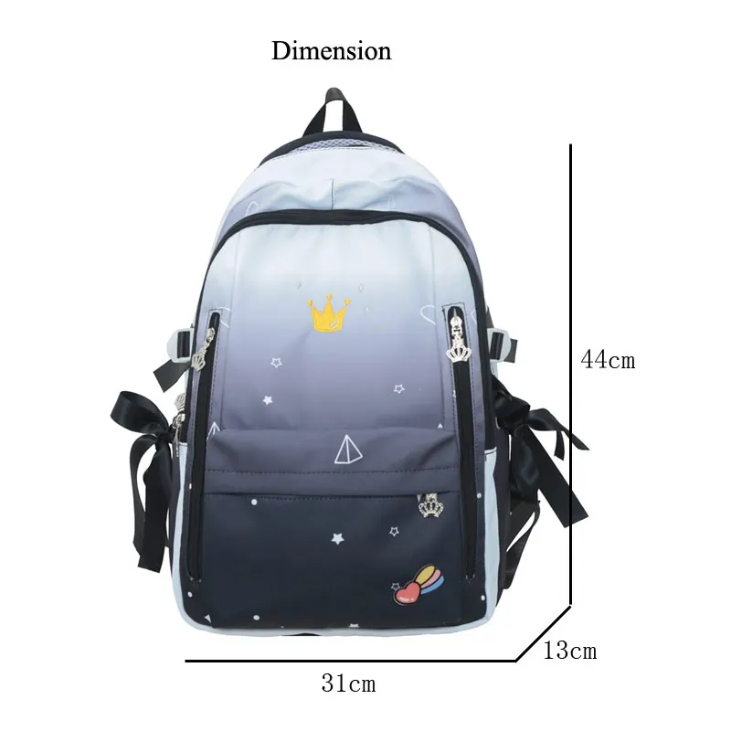 korean school backpack large capacity  High School Girls Backpack For Teenage Girls Multi Pockets New Kawaii Backpack