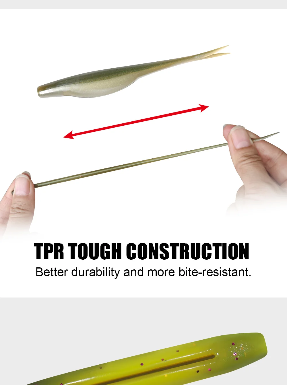 Spinpoler 10 Stück Split Tail Jerk Minnow 7cm TPR Schwimmender Weichplastik-Jerkbait Angelköder Dropshot für Texas Carolina Rig Tackle – Detail 4