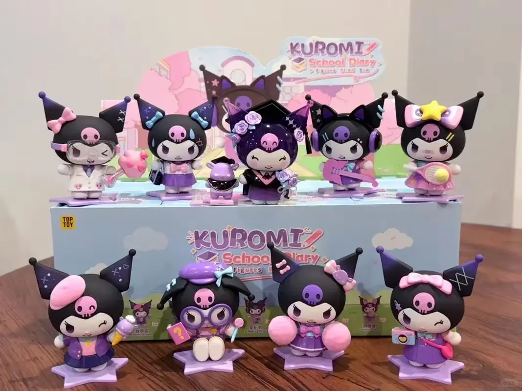 Toptoy Kuromi Campus Diary Series Figurine Blind Box Trendy Collectible Tabletop Decoration Birthday Gift