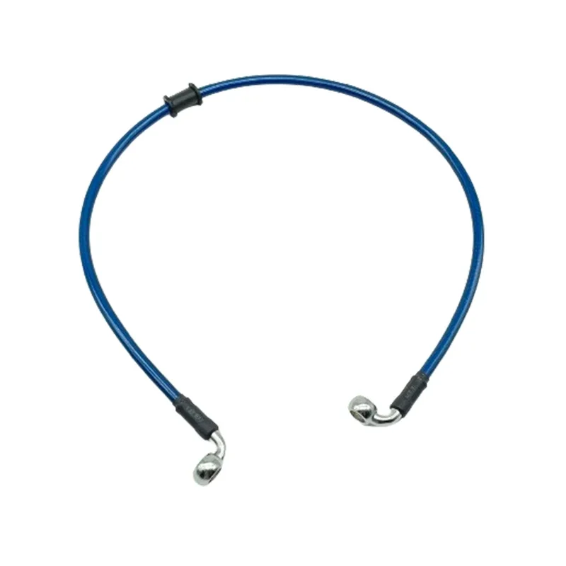 10mm 90Degree Motorcycle Dirt Bike Braided Line Steel Brake Hose Cable Hydraulic Banjo Pipe 300-2200mm Fit Universal Racing Blue