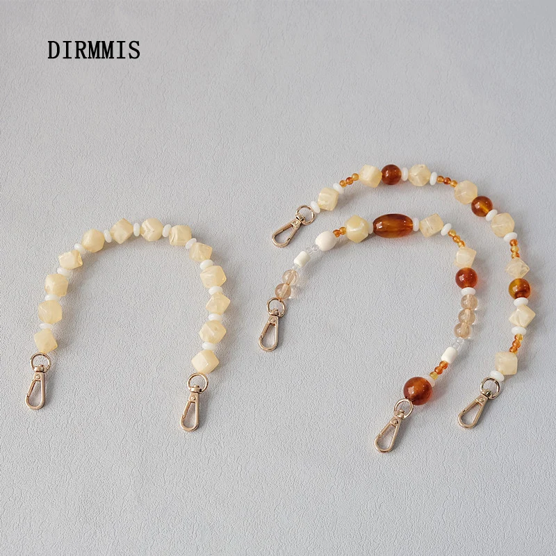 New Woman Bag Strap Accessory Candy Amber Acrylic Beads Chains Parts Luxury Handcrafted Wristband Women Cute Bag Handle Chain