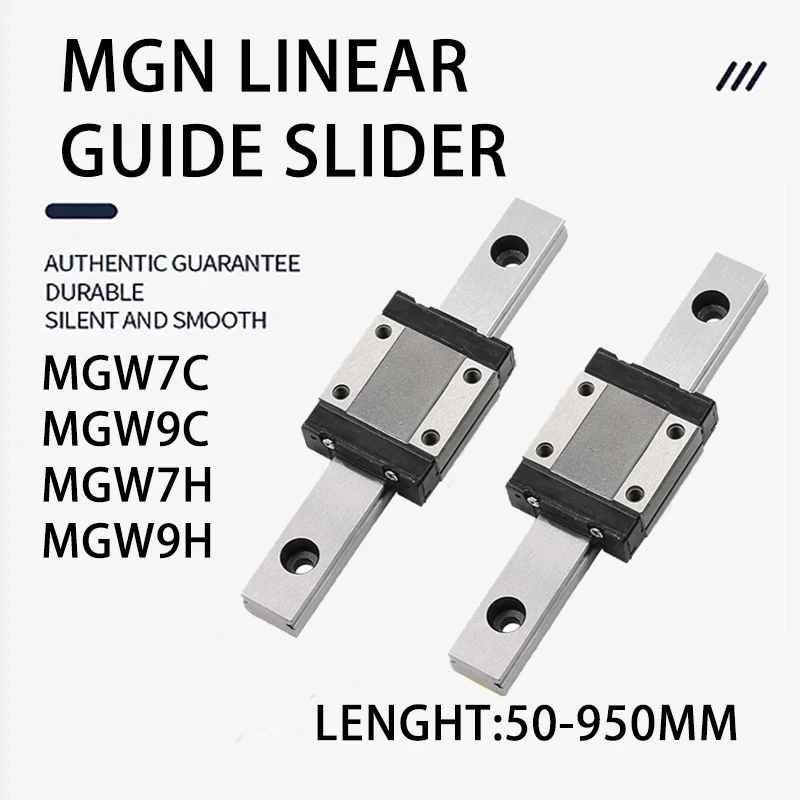 Direct Deal 1pc MGW7 MGW9 Miniature Linear Rail 50-950mm + 2pc MGW7H/C MGW9H/C Slide Block For CNC Parts