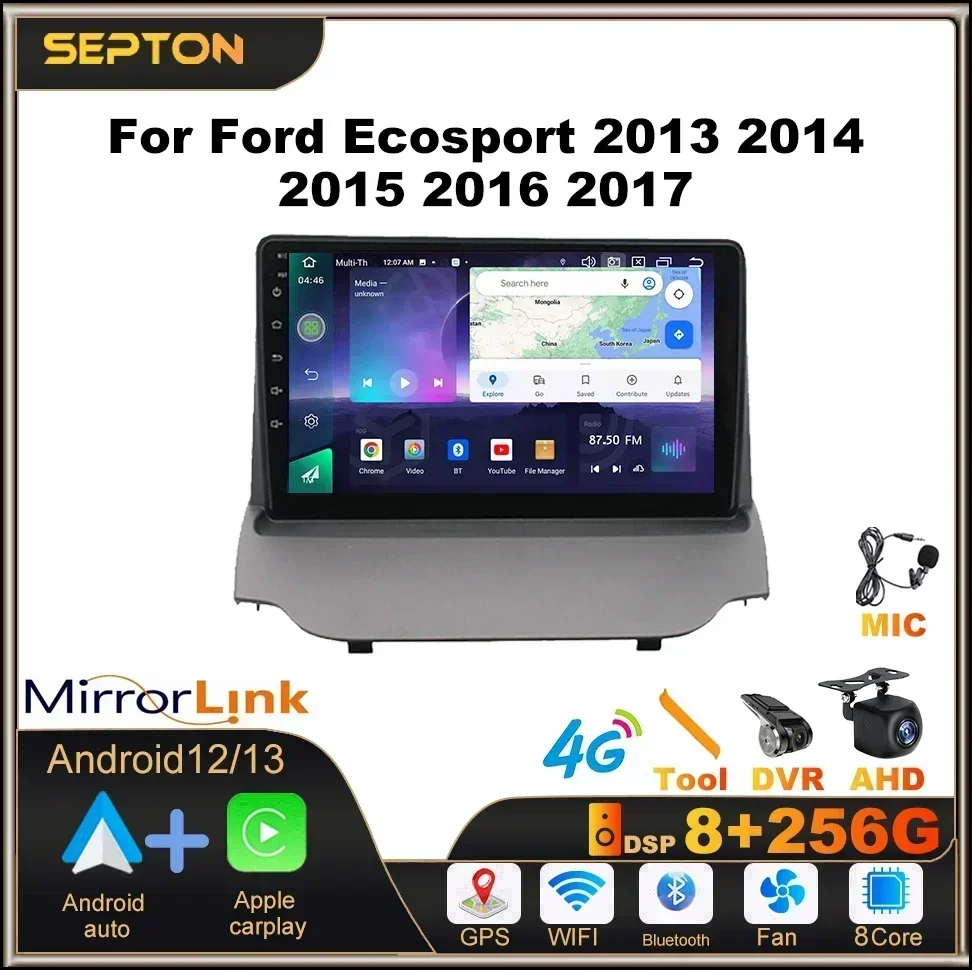 SEPTON Android Car Radio Screen for Ford Ecosport 2013 2014 2015 2016 2017 Multimedia Player GPS CarPlay Head Unit Car Stereo BT