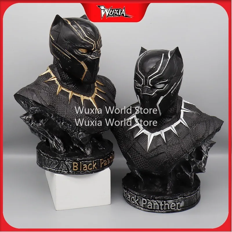 

35cm Black Panther Half-body Sculpture Figure The Avengers Anime Figures Resin Collection Desktop Decoration Best Gifts for Boys