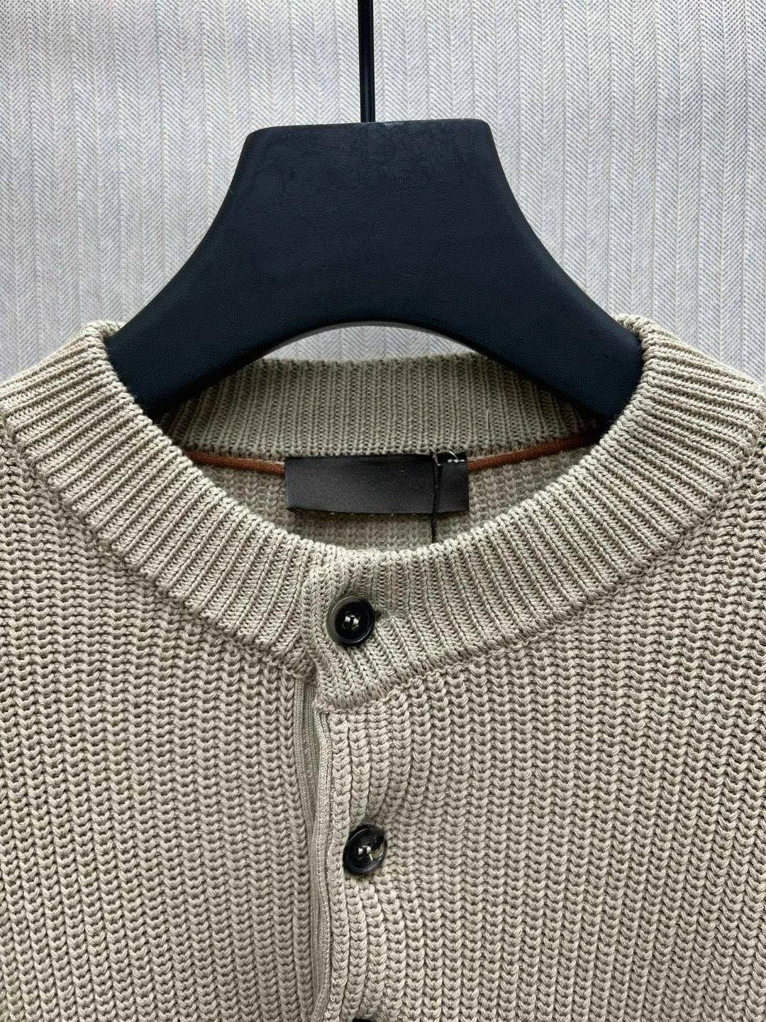 

Italian LP old money style 25 early autumn stand-up collar button simple long-sleeved knitted sweater loose sweater
