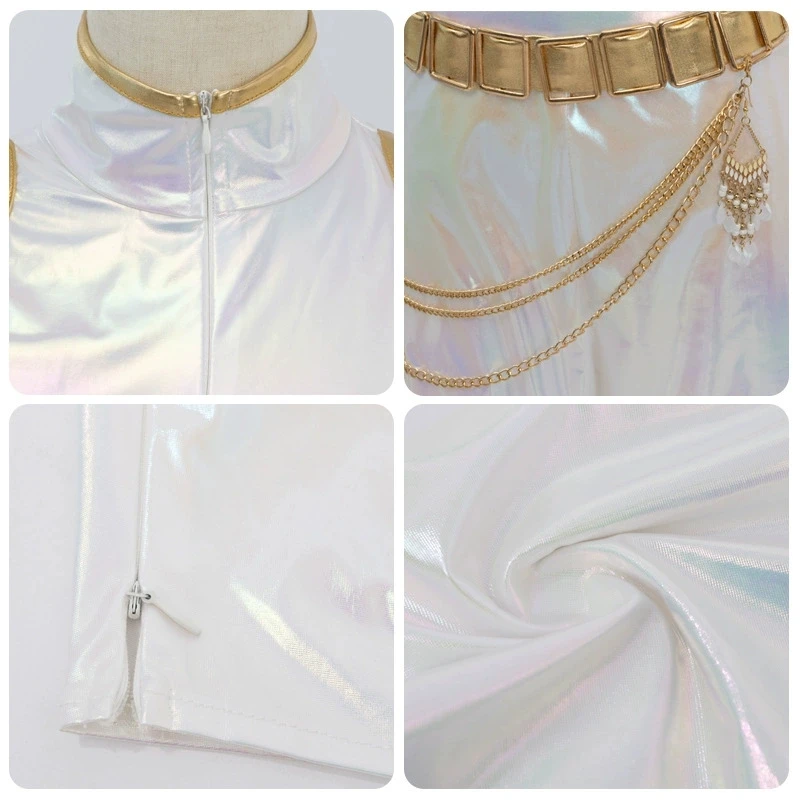 Disfraz de cazadores de demonios KPop para mujer, disfraz de Rumi Mira Zoey de cuero PU, traje de canto blanco, traje de fiesta de Carnaval y Halloween, peluca para niña