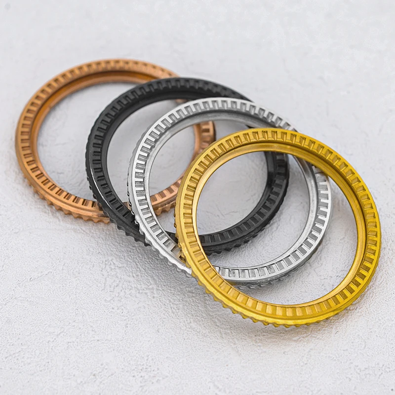 41mm Stainless Steel Coin Edge Bezel for SKX007 SRPD NH35 NH36 Watch Case Rotating Bezel 38mm Bezel Insert Diving Watch Parts