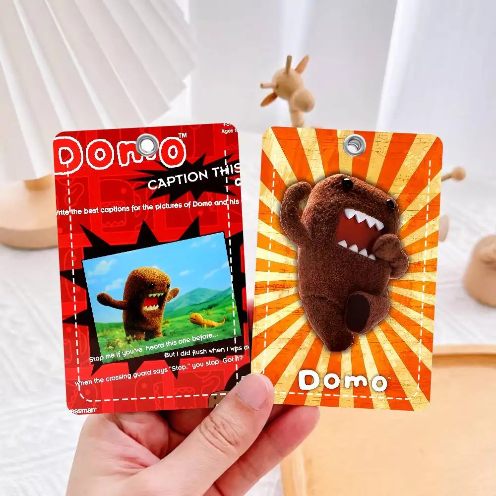 

Cute Domo-Kun Classic Movie Trendy Leather Card Case Keychain Sturdy Holder For Credit And Transit Cards