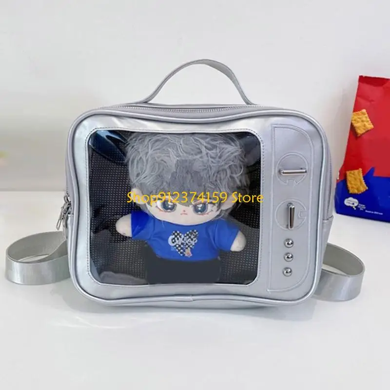 

G5AE Television Crossbody Bag Lovely Shoulder Bag Pin Display Backpack Clear Itabag