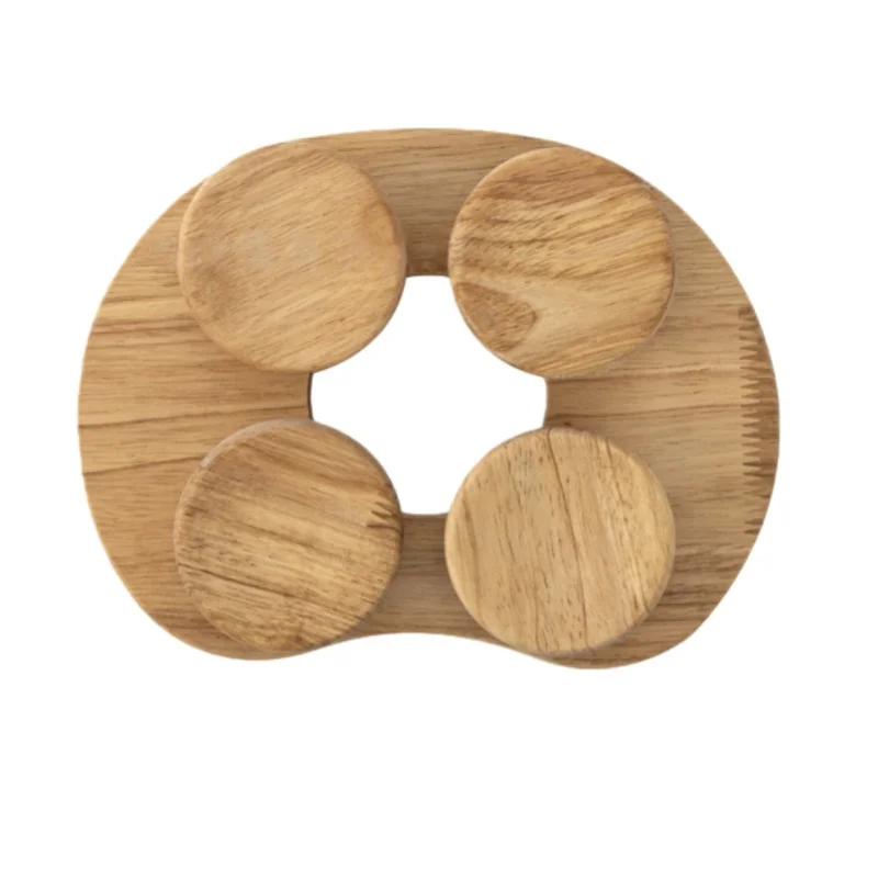Creative Rotating Wooden Pillow Sauna Headrest Neck and Shoulder Relief Pillow Sauna Accessory for Stiff Neck, Shoulder Pain, He