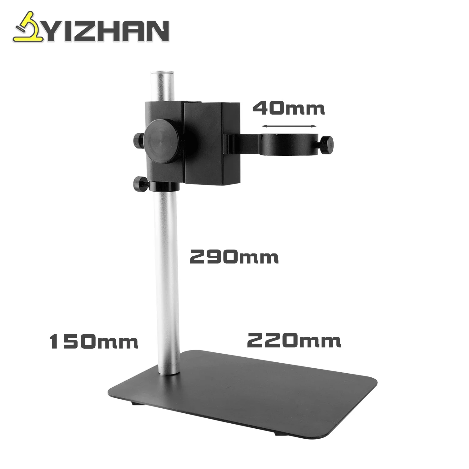 YIZHAN 29CM Microscope Focusing Bracket Aluminum Alloy Adjustable Focusing Holder Table Stand 40mm 50mm For Digital Camera Lens