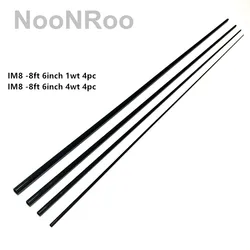 Fly Fishing Rod Blank IM8 -8ft 6inch 1wt and 4wt 4pc Repair Rod Building DIY Private custom material Transparent & Matte Black