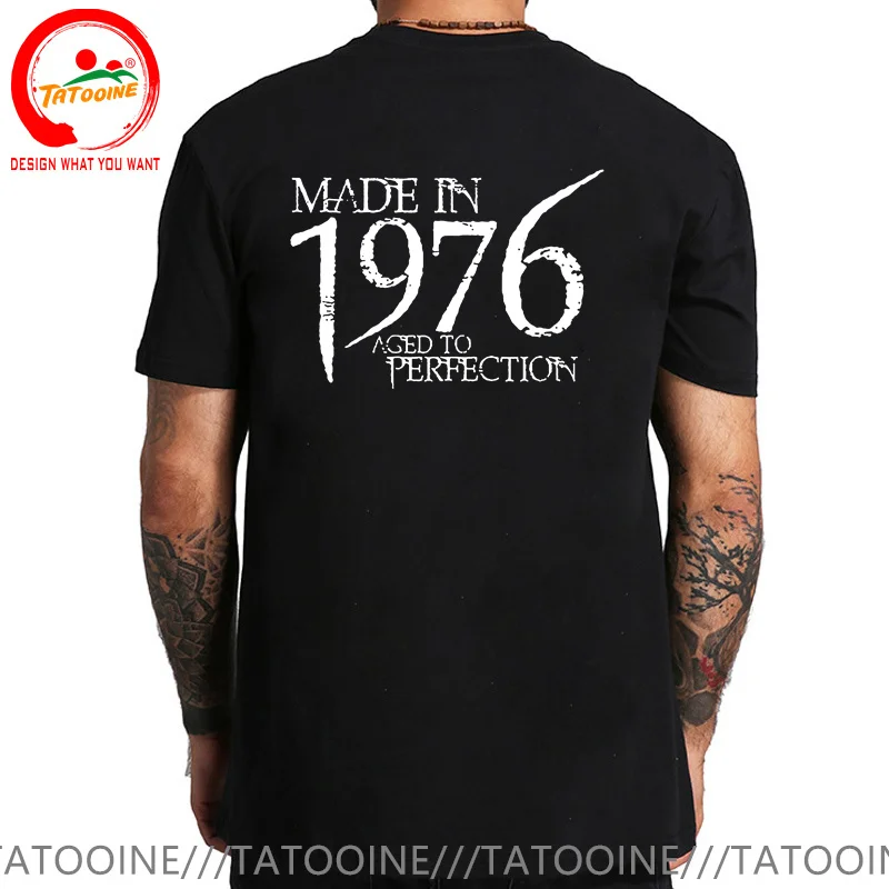 Vintage Distressed Made In 1976 Aged To Perfection T Shirt Men Born in 1976 Plus Size 5XL 6XL Tshirt Man T-Shirt Birthday TShirt