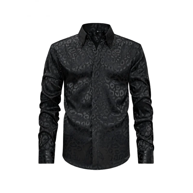 

High-End Wrinkle-Resistant Non-Iron Shirt for Men Stretch Shirt Casual Versatile Men's Shirt with Printed Design