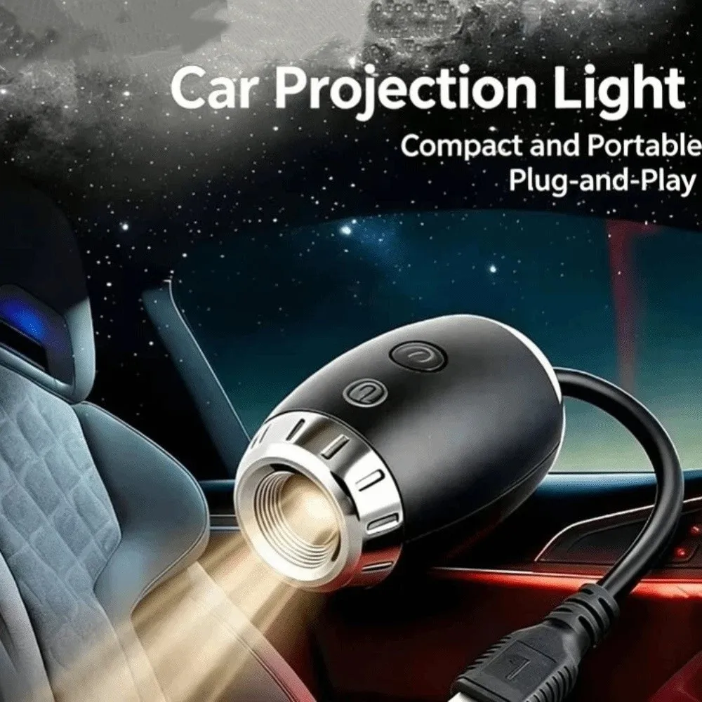 USB Powered Car Atmosphere USB Projector Light Plug and Play Large Range Galaxy Projector Lamp Adjustable Focus Starfish