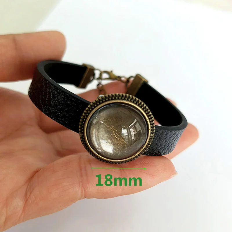 Knights Templar Bracelet for Men Vintage Rider Cross Glass Photo Exquisite Punk Leather Chain Bracelets Gifts