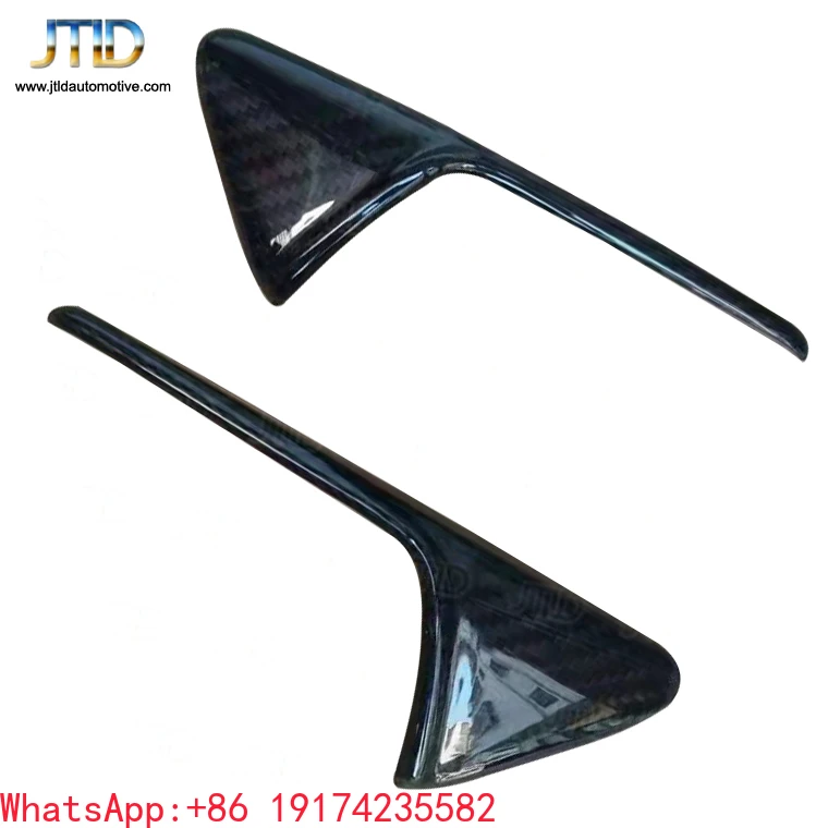 

Black Carbon Fiber leaf plate decorative cover for Tesla model Y and model 3 Exterior Protect & Cover Accessories