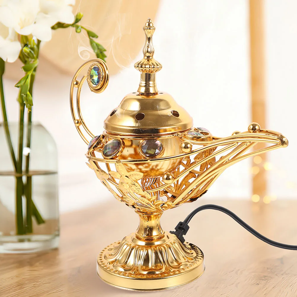 

Exquisite Middle Incense Burner Decorative Metal Censer for Home Office Yoga Room