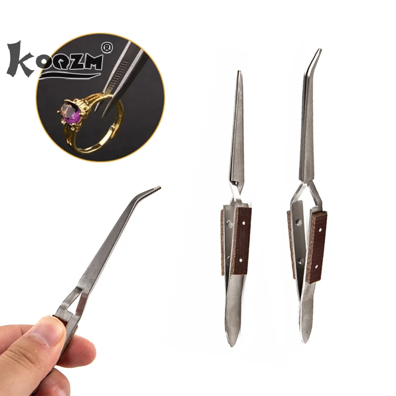 1PC Stainless Steel Cross Locking Lock Tweezers Self Closing Jewelry Soldering Craft Repair Hand Tool Corrosion Resistant