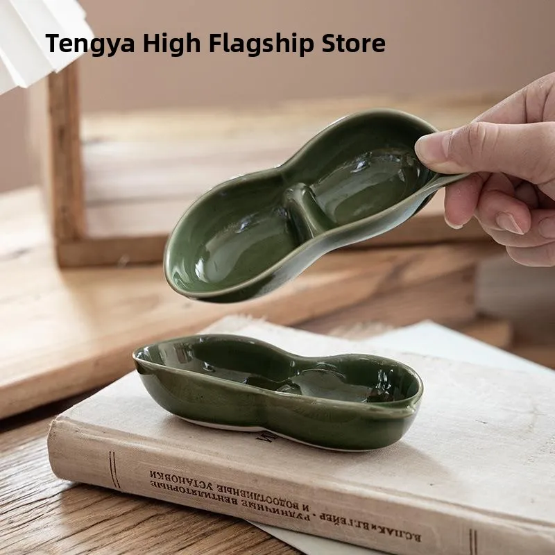 

Creative Ceramic Glaze Ceramic Sauce Dish Vintage Home Use Snack Dish Personality Vinegar Dish Sauce Dish Irregular Shape Sma...