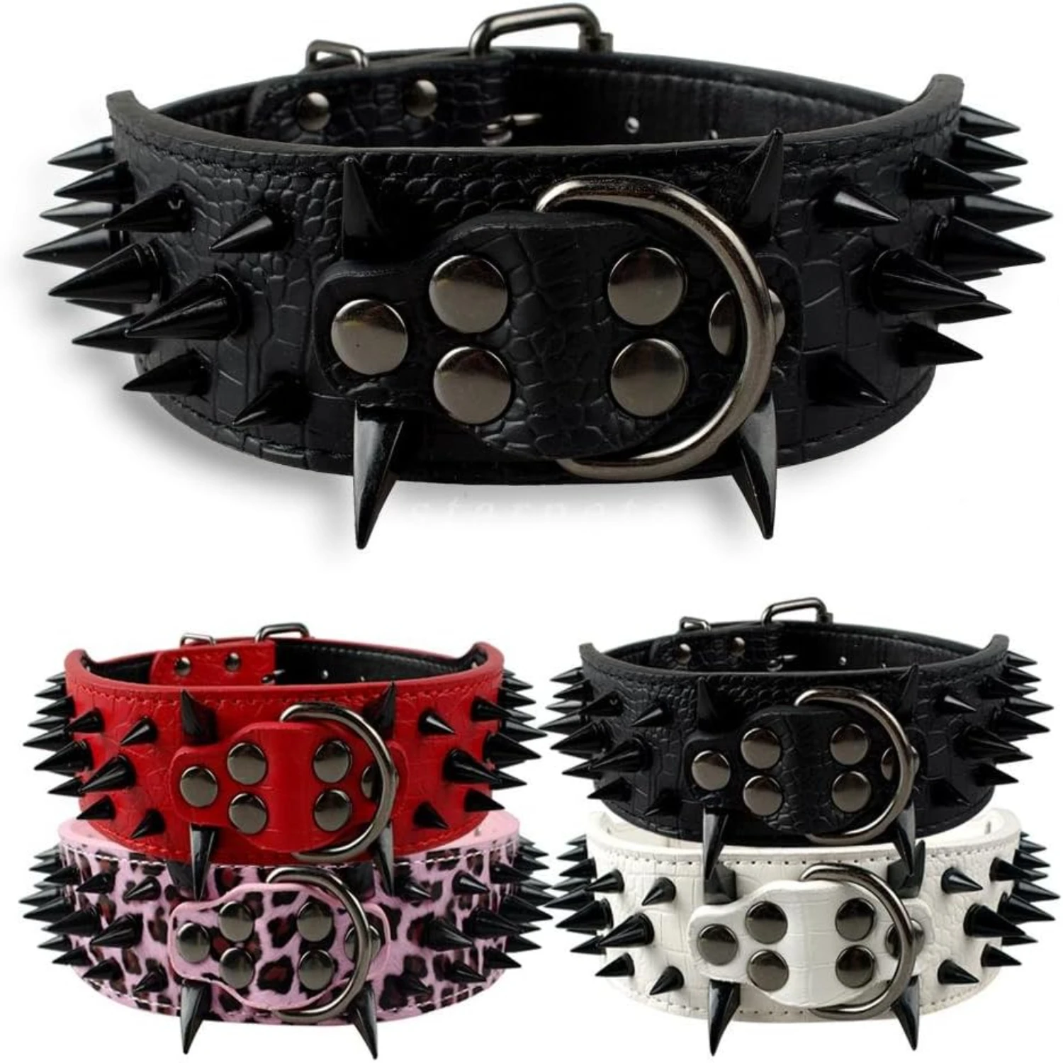 

Trendy, Fashion-Forward Black Leopard Spiked Studs Pet Supplies Harness - Chic, Adjustable Stylish Fashion Accessory for Edgy Fu