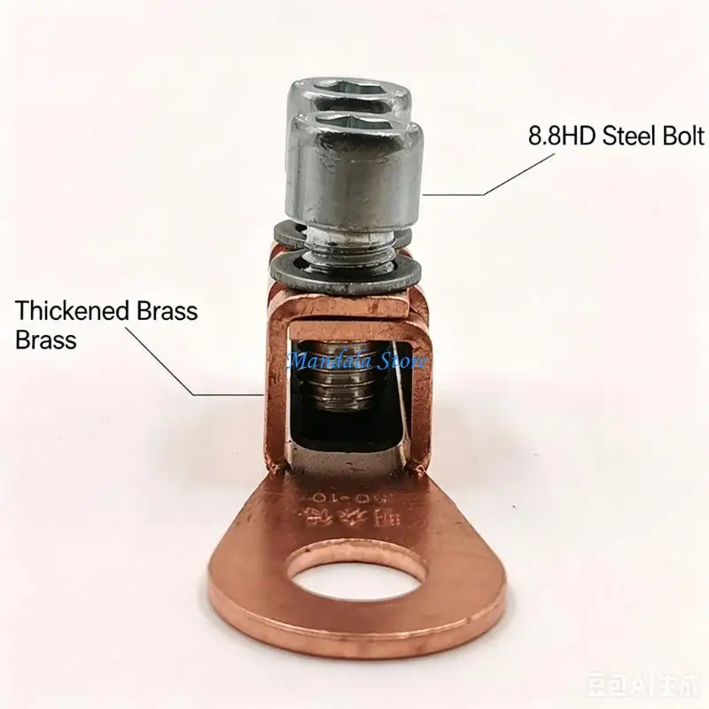 U2JC Wiring Repair Battery Cable End Block With Two-Screw Cable Grip and 9 mm Eyelet End for Service and Install Work