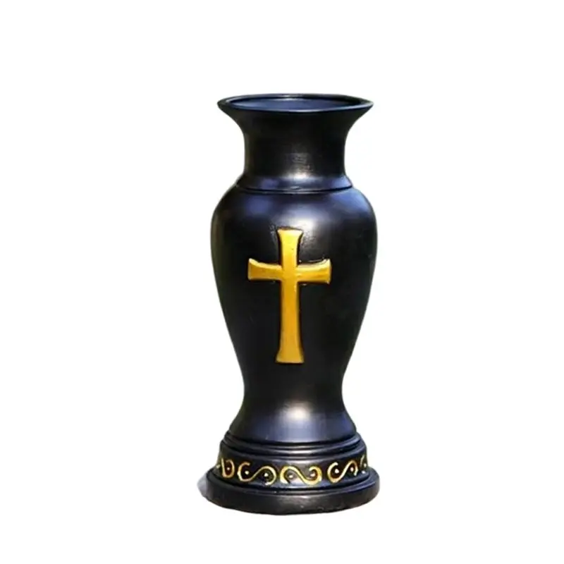 ABMR-Waterproof Cemetery Grave Vase Resin Memorial Flower Holder Outdoor Grave Decoration Garden Memorial Decoration Vase A