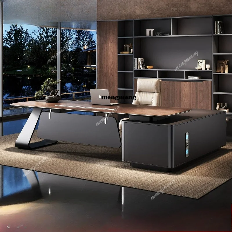 Boss desk simple modern manager president computer table and chair combination light luxury high sense fashion class desk