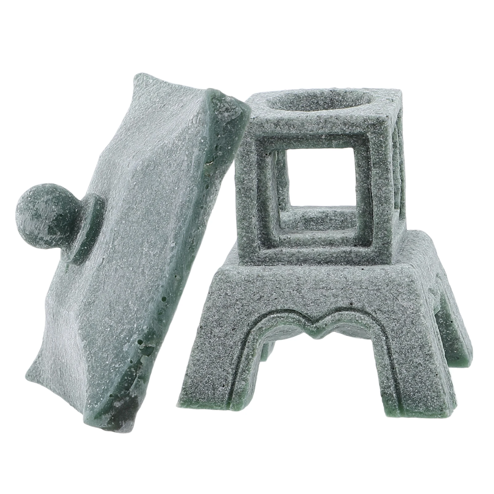 

Miniature Pavilion Resin Stone Lantern Statue Garden Decor Bonsai Adorn Micro Landscape Ornament Outdoor Indoor Scene Layout